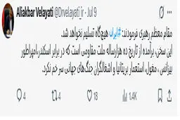 توییت دکتر ولایتی درباره پیام مقام معظم رهبری