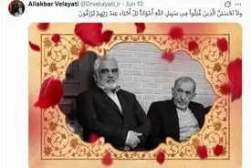 تویت دکتر ولایتی در پی شهادت دکتر طهرانچی
